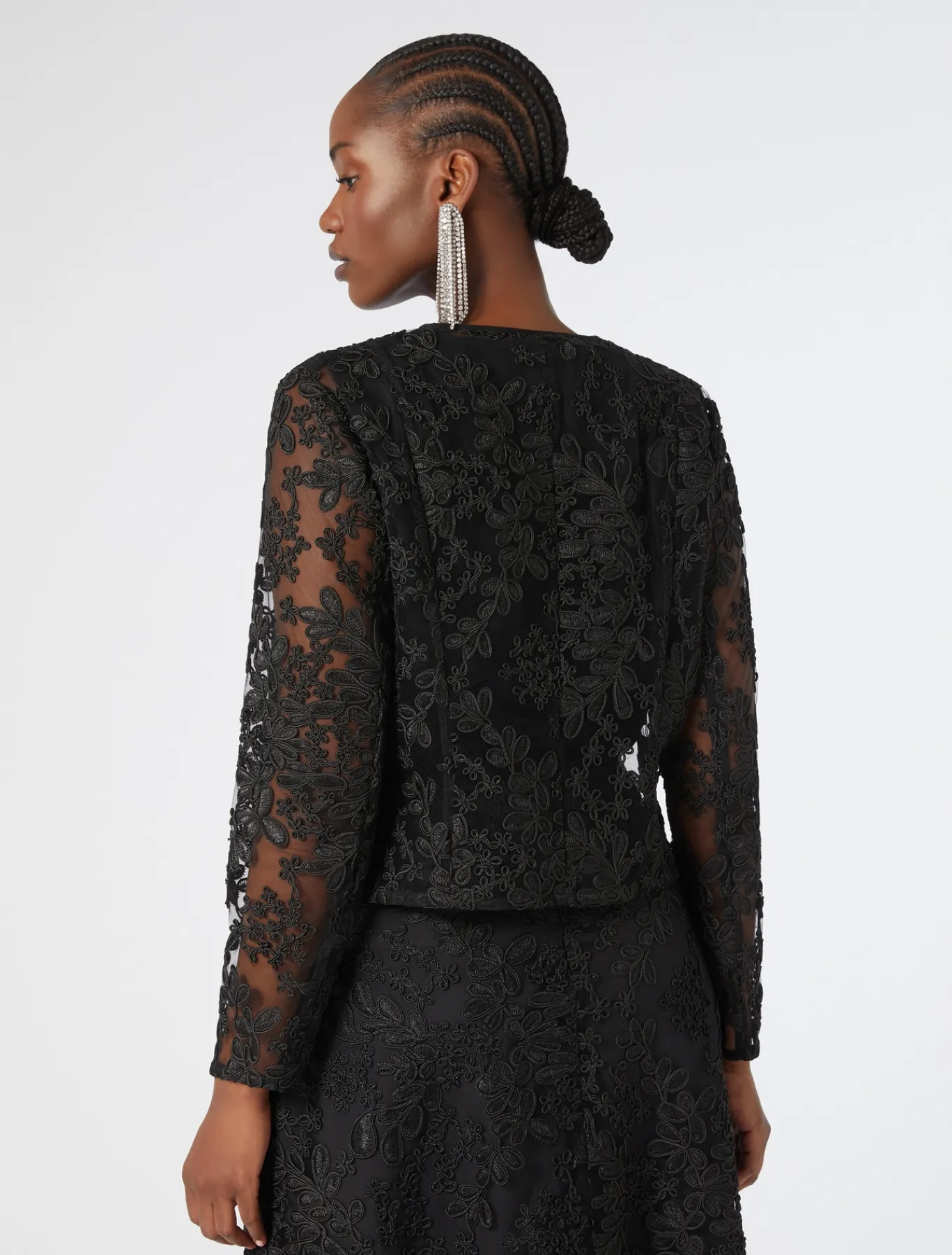 Marina Rinaldi Tunique en tulle brodé NOIR Online