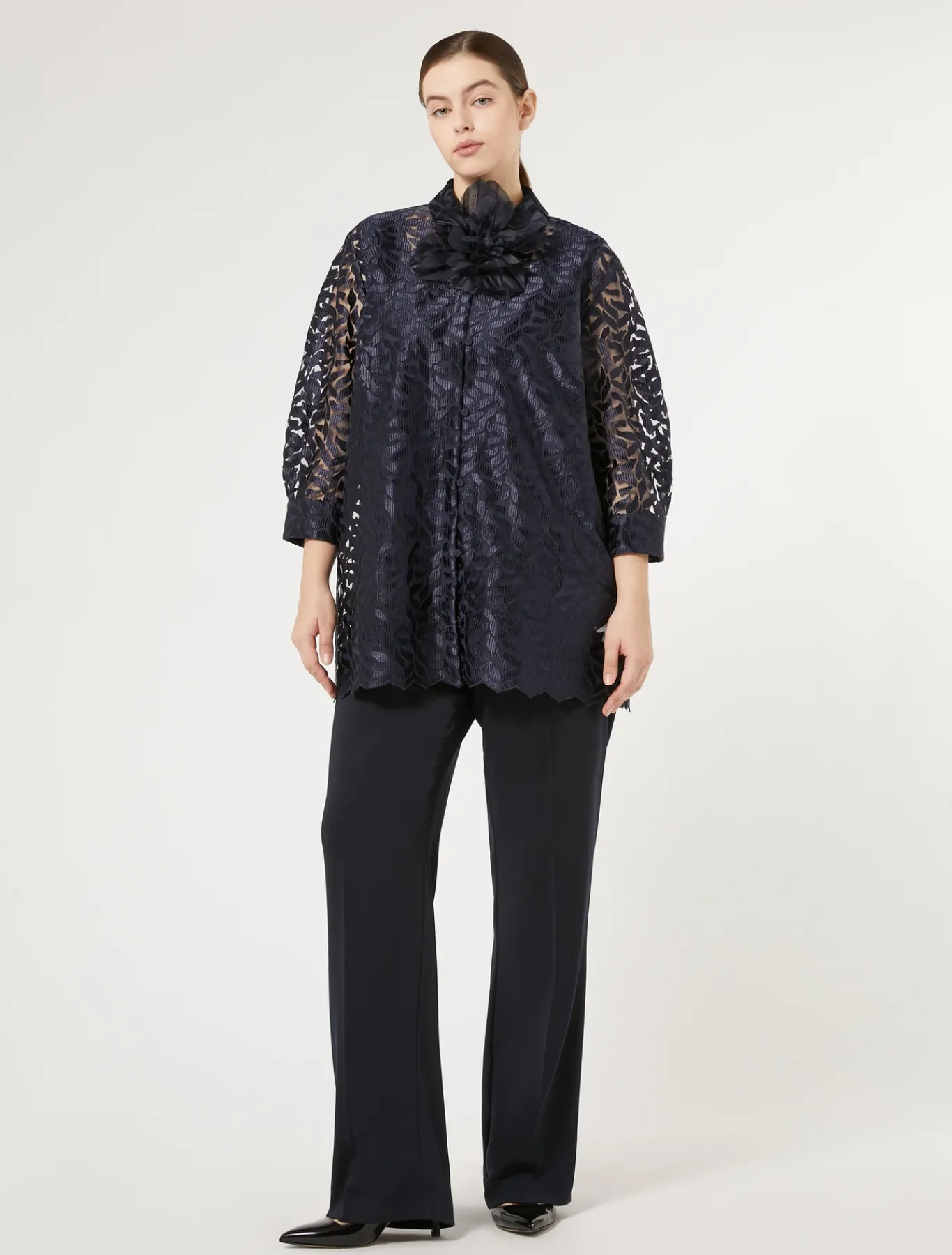 Marina Rinaldi Tunique en tulle brodé BLEUMARINE Outlet