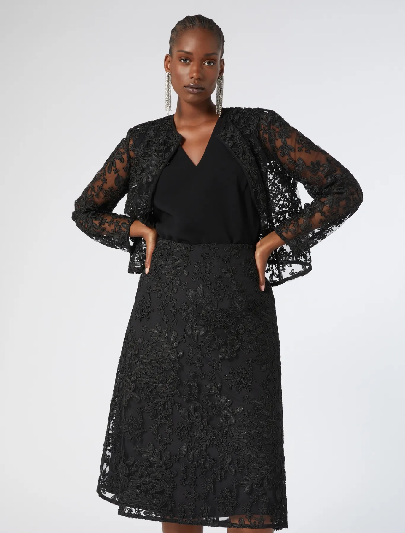 Marina Rinaldi Tunique en tulle brodé NOIR Online