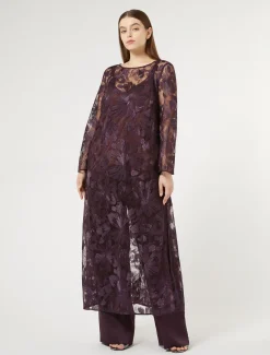 Marina Rinaldi Tunique longue en tulle avec broderies BORDEAUX Outlet