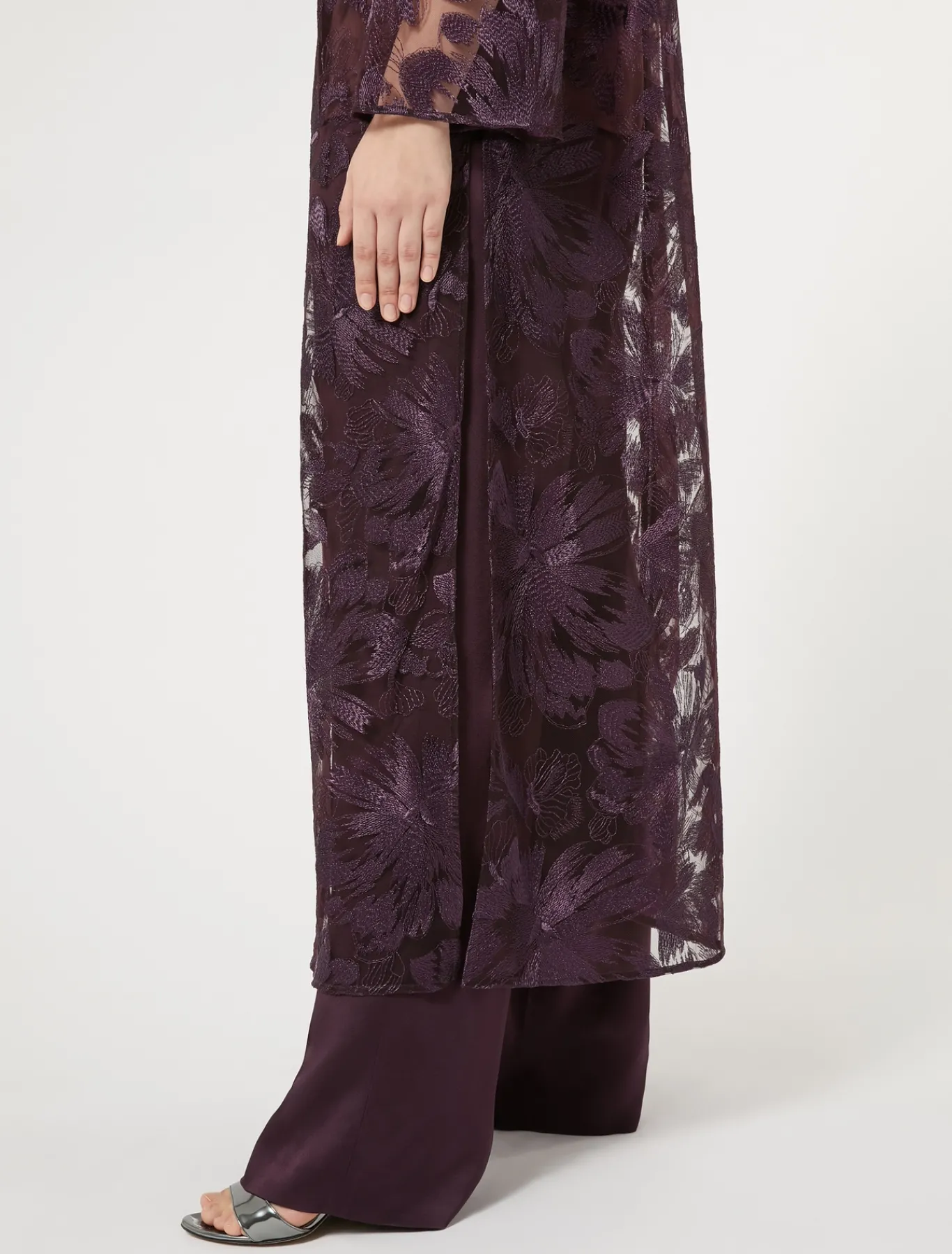 Marina Rinaldi Tunique longue en tulle avec broderies BORDEAUX Outlet