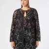 Marina Rinaldi Tunique ouverte en tulle plumetis NOIR Outlet