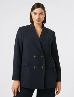 Marina Rinaldi Veste blazer à double boutonnage en cady BLEUNUIT Fashion