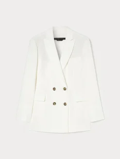 Marina Rinaldi Veste blazer à double boutonnage en cady BLANC Online