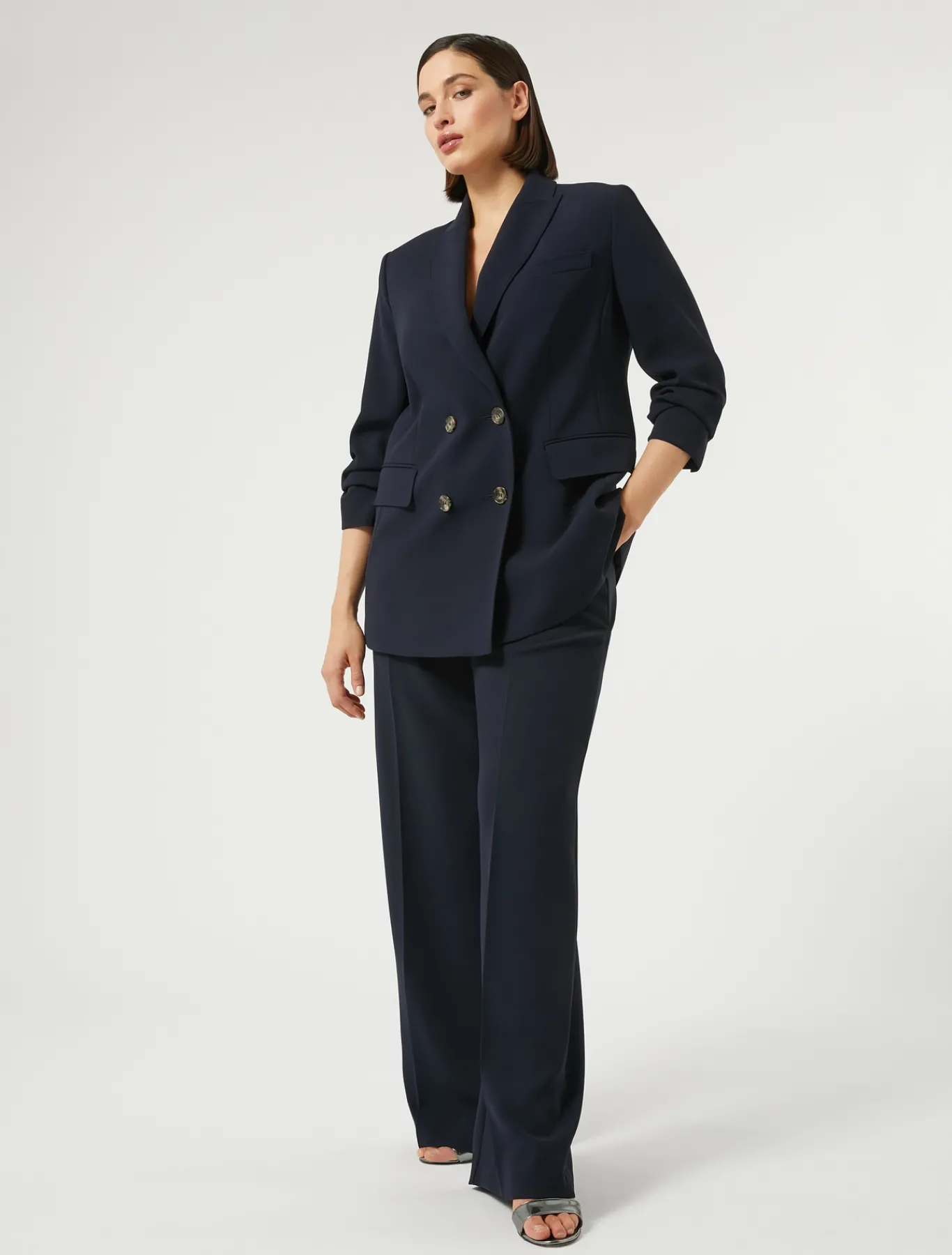 Marina Rinaldi Veste blazer à double boutonnage en cady BLEUNUIT Fashion