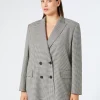 Marina Rinaldi Veste blazer en batavia de laine stretch NOIRBLANC New