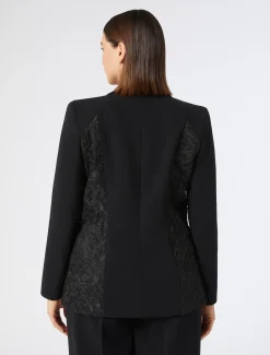 Marina Rinaldi Veste blazer en cady et tulle NOIR Online