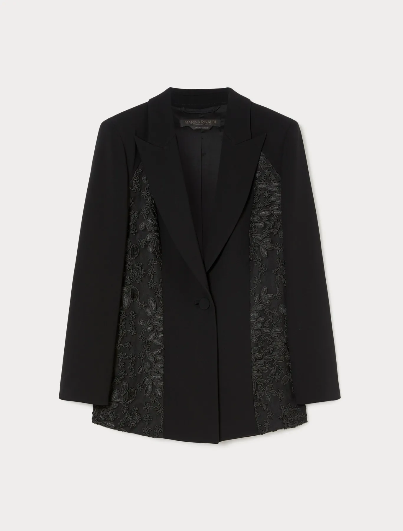 Marina Rinaldi Veste blazer en cady et tulle NOIR Online
