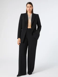 Marina Rinaldi Veste blazer en cady et tulle NOIR Online