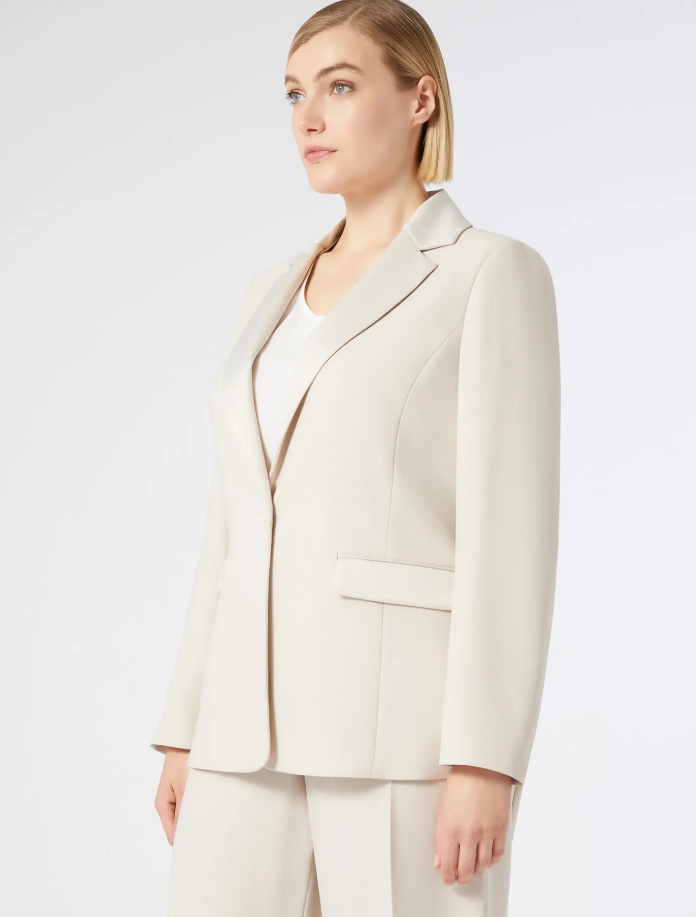 Marina Rinaldi Veste blazer en crêpe envers satin BEIGE Fashion