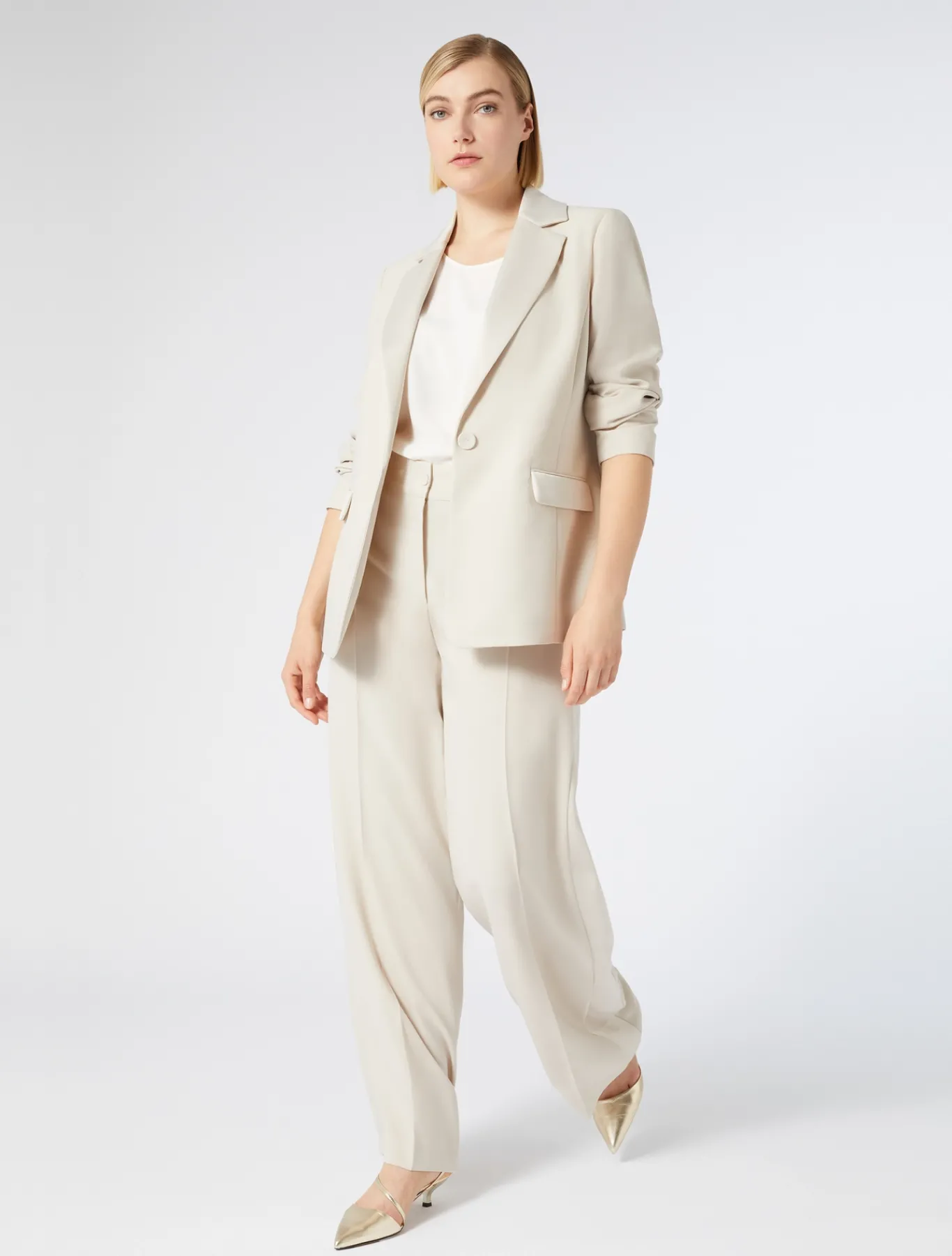 Marina Rinaldi Veste blazer en crêpe envers satin BEIGE Fashion