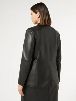 Marina Rinaldi Veste blazer en cuir nappa NOIR New