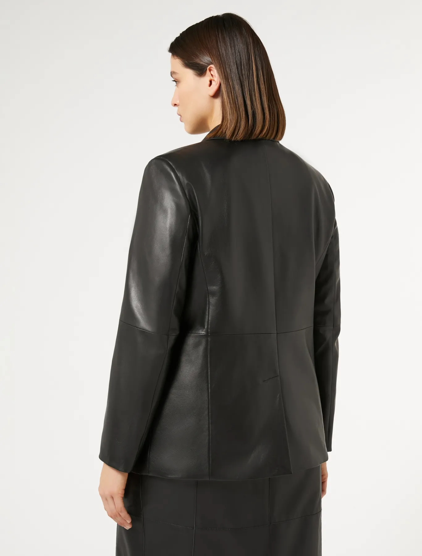 Marina Rinaldi Veste blazer en cuir nappa NOIR New