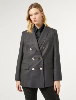 Marina Rinaldi Veste blazer en laine et soie BLEUJEANS Online