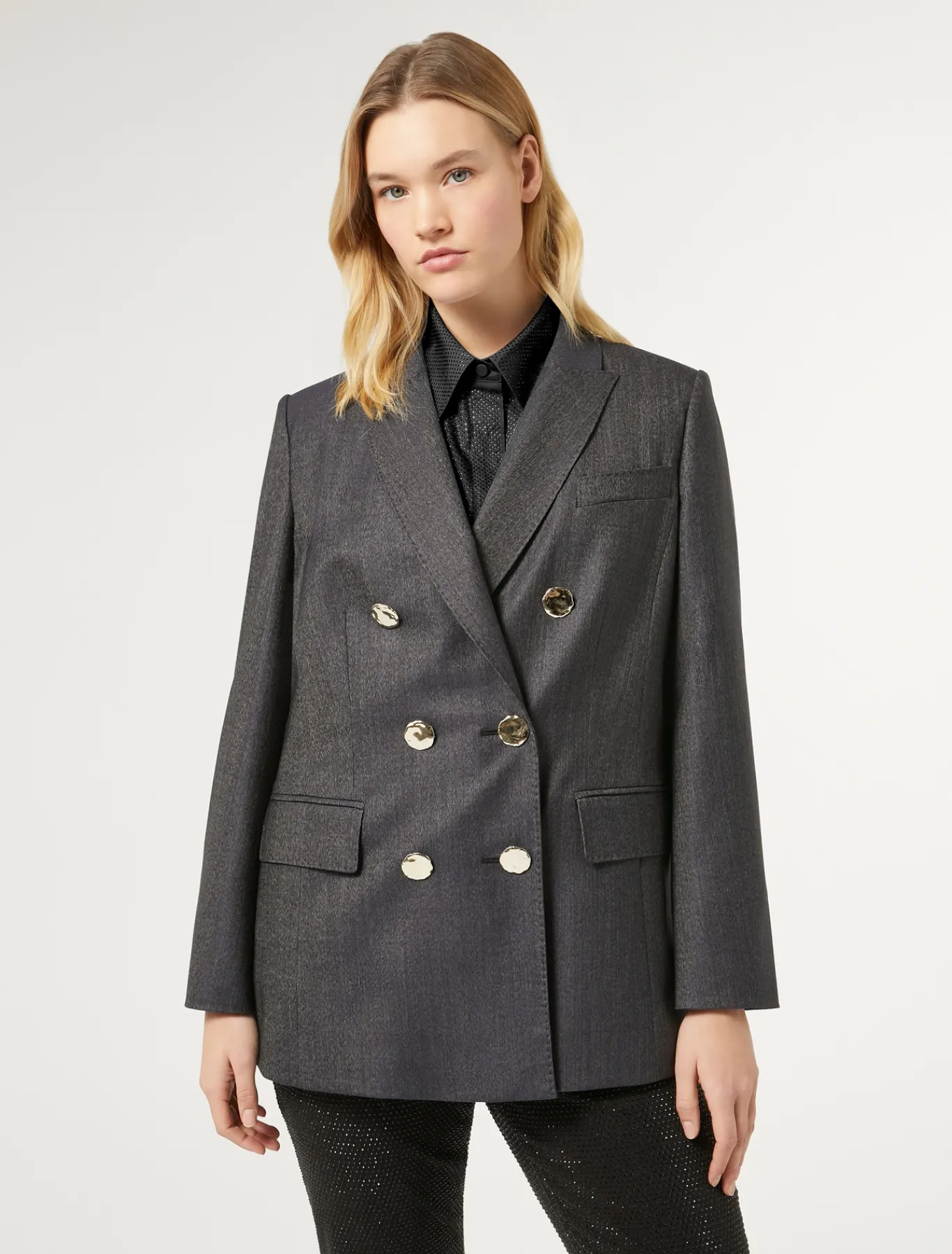Marina Rinaldi Veste blazer en laine et soie BLEUJEANS Online