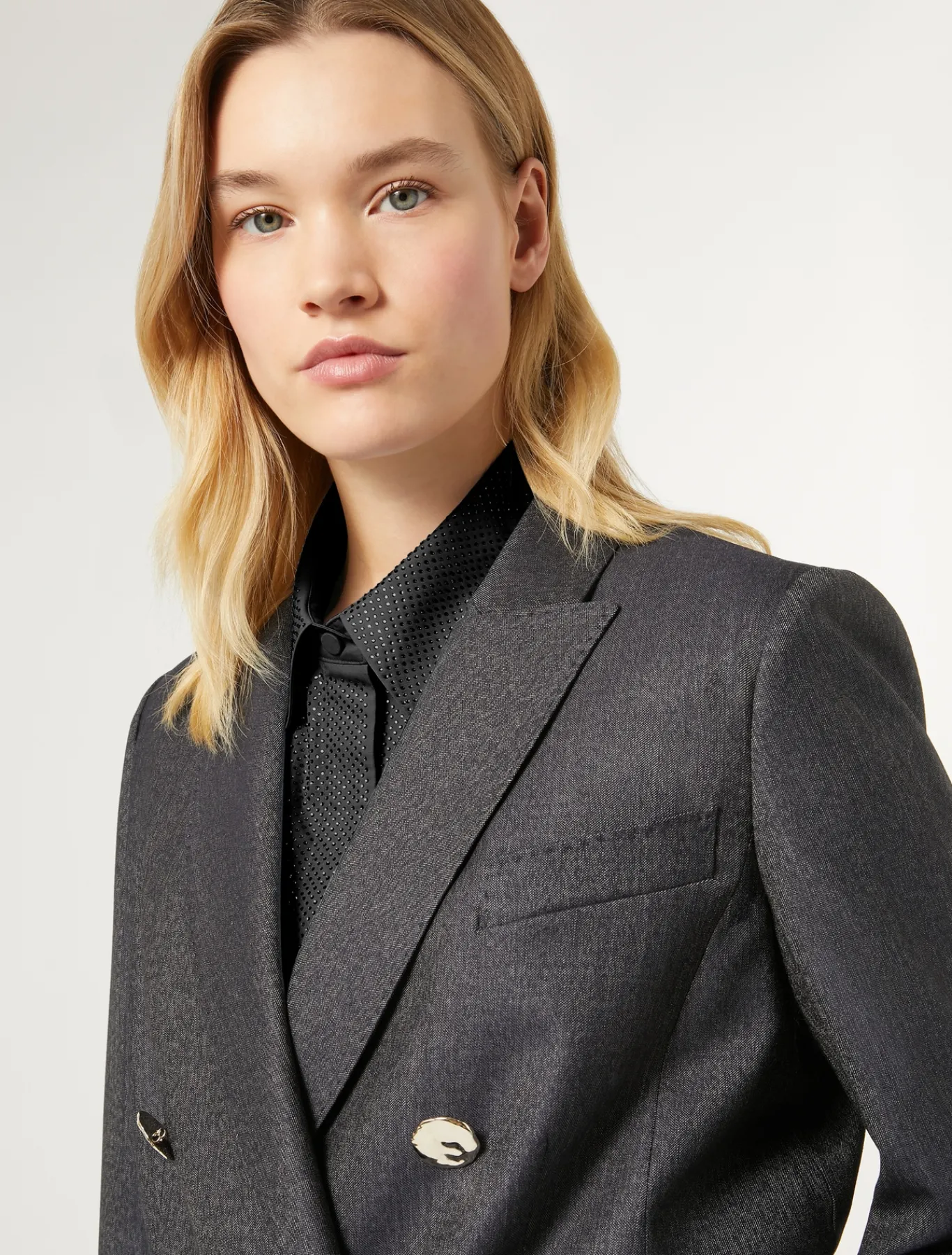 Marina Rinaldi Veste blazer en laine et soie BLEUJEANS Online