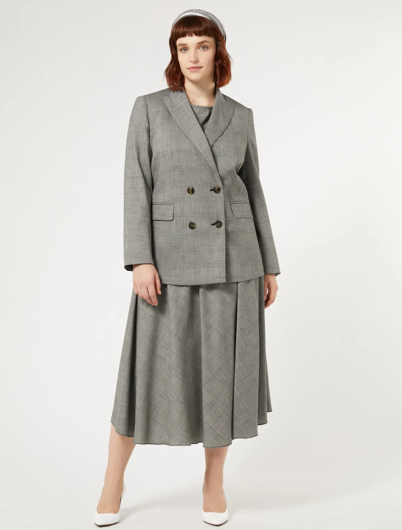 Marina Rinaldi Veste blazer en laine foulée NOIRBLANC New