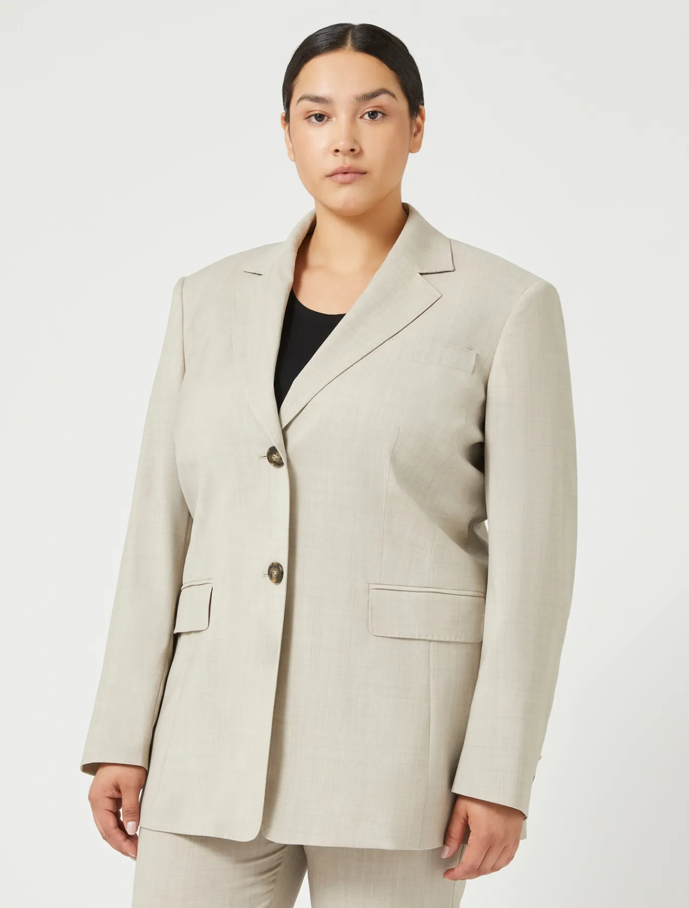 Marina Rinaldi Veste blazer en toile de laine stretch BEIGE Fashion