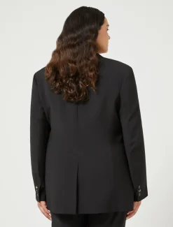 Marina Rinaldi Veste blazer en toile de laine stretch NOIR Outlet