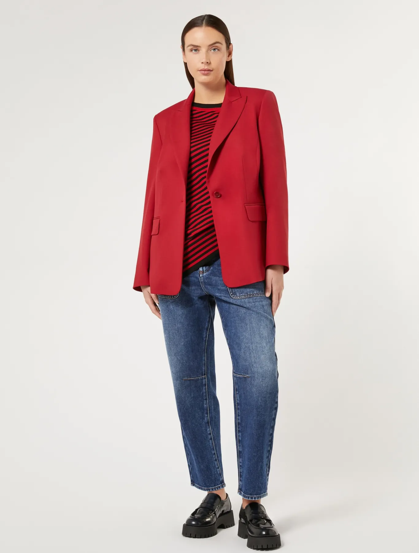 Marina Rinaldi Veste blazer en viscose mélangée ROUGE Fashion