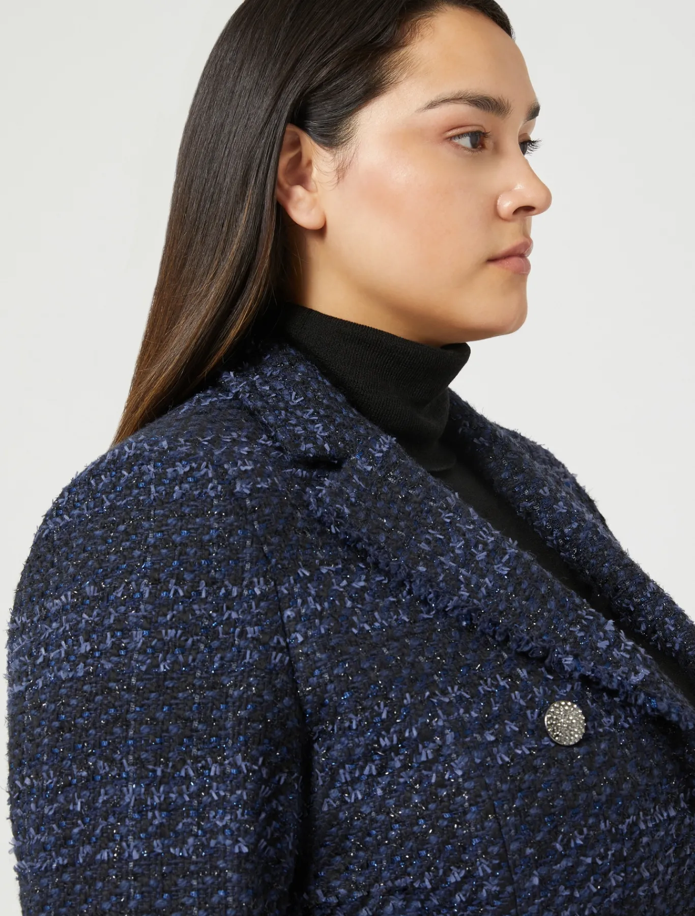 Marina Rinaldi Veste blazer teinte en fil à motif BLEUNUIT Hot
