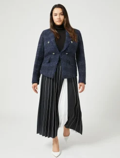Marina Rinaldi Veste blazer teinte en fil à motif BLEUNUIT Hot