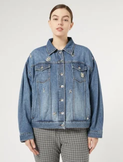 Marina Rinaldi Veste courte en denim BLEU Discount