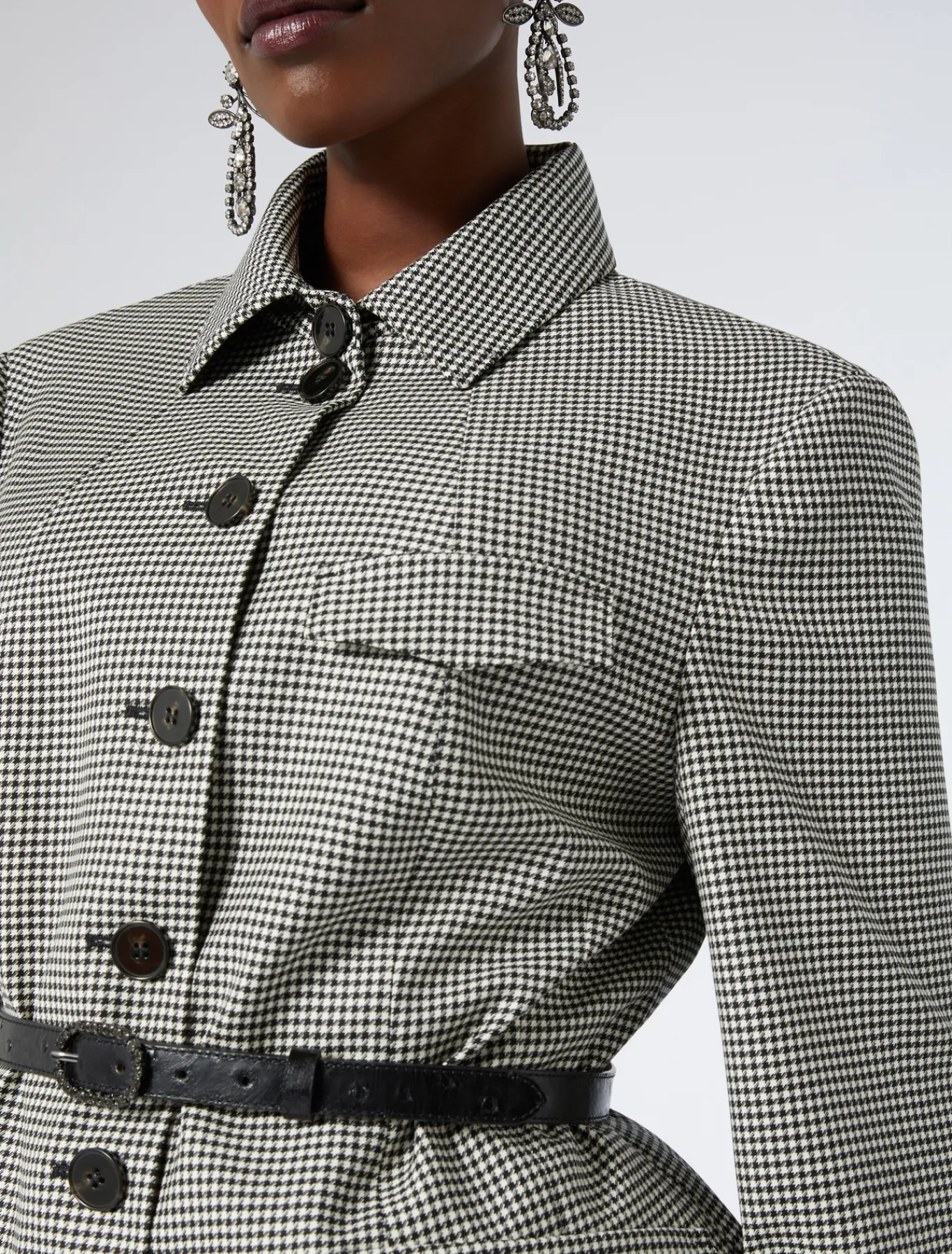 Marina Rinaldi Veste en batavia de laine stretch NOIRBLANC Discount