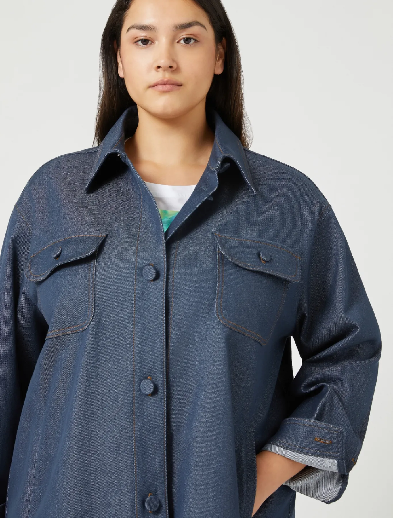Marina Rinaldi Veste en bull de coton mélangé BLEUJEANS Best