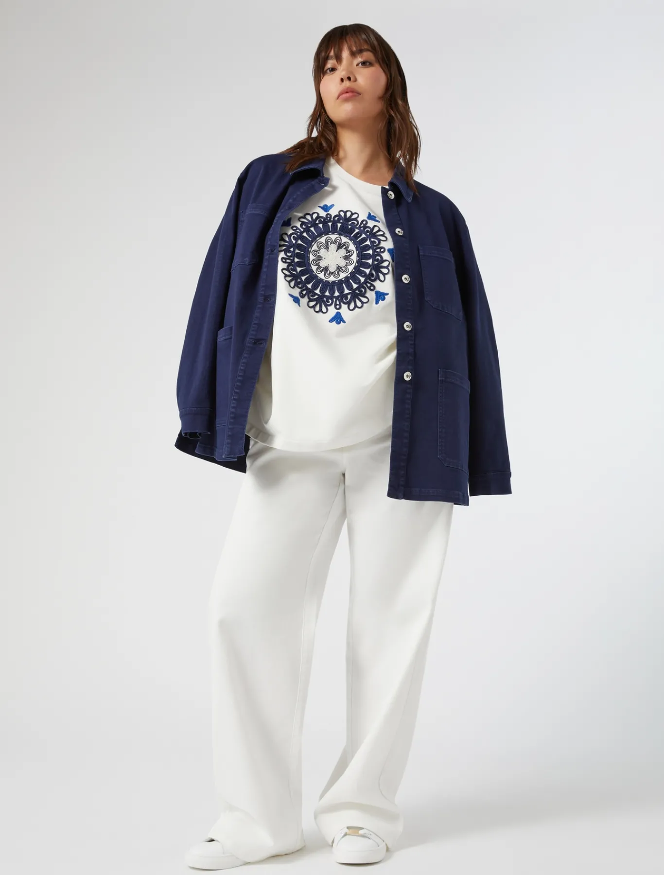 Marina Rinaldi Veste en bull de coton stretch BLEUDECHINE Online
