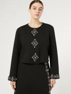 Marina Rinaldi Veste en cady avec strass NOIR Hot