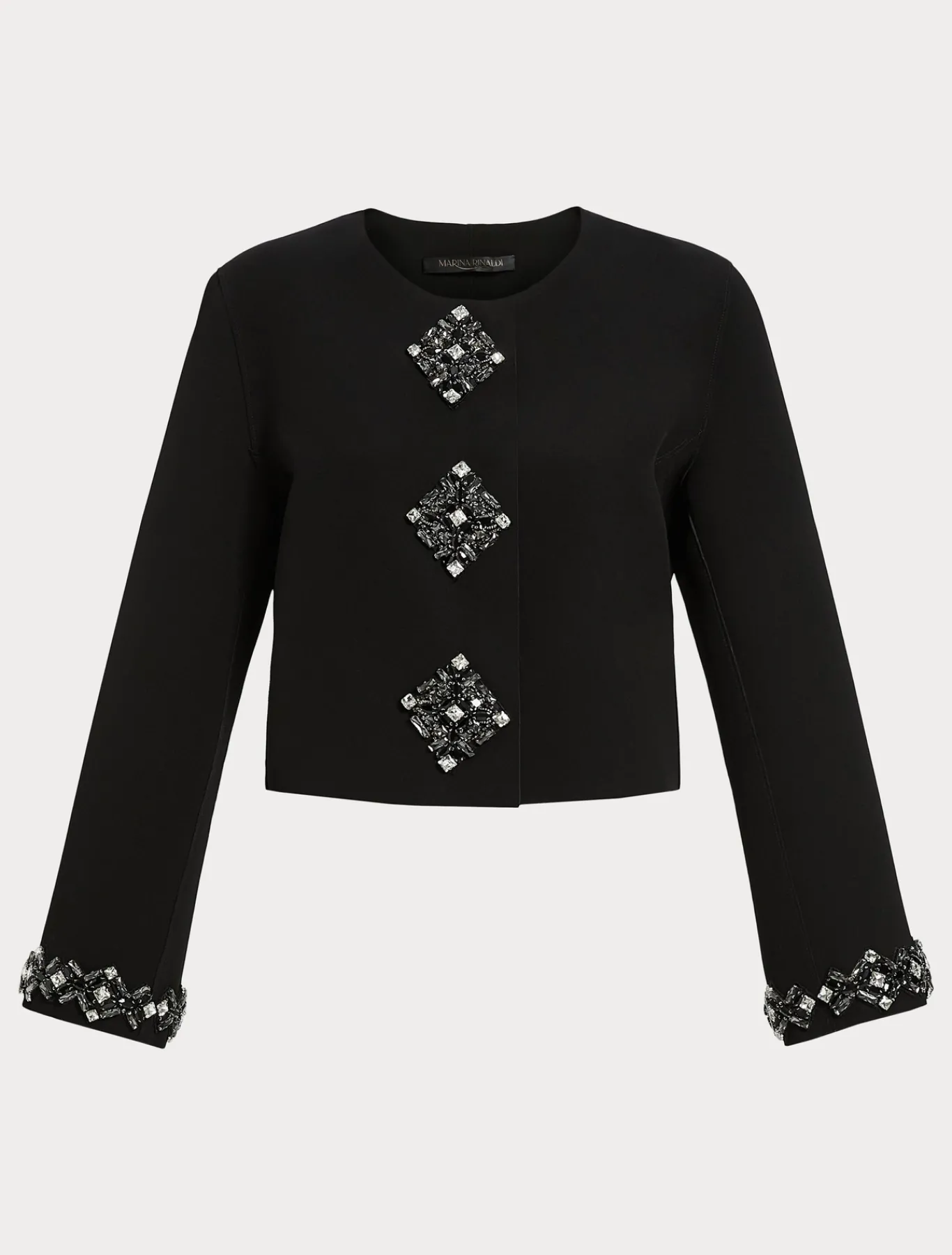 Marina Rinaldi Veste en cady avec strass NOIR Hot