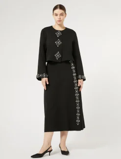 Marina Rinaldi Veste en cady avec strass NOIR Hot