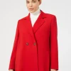 Marina Rinaldi Veste en crêpe de satin de laine ROUGE Discount