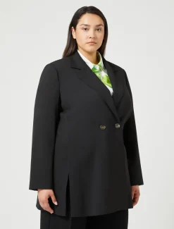 Marina Rinaldi Veste en crêpe de satin de laine NOIR Clearance