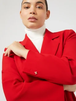 Marina Rinaldi Veste en crêpe de satin de laine ROUGE Discount