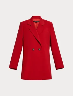 Marina Rinaldi Veste en crêpe de satin de laine ROUGE Discount