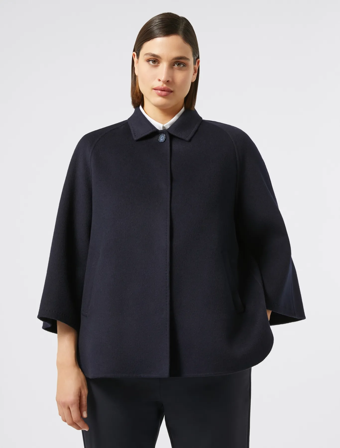 Marina Rinaldi Veste en double de laine et cachemire BLEUNUIT Outlet