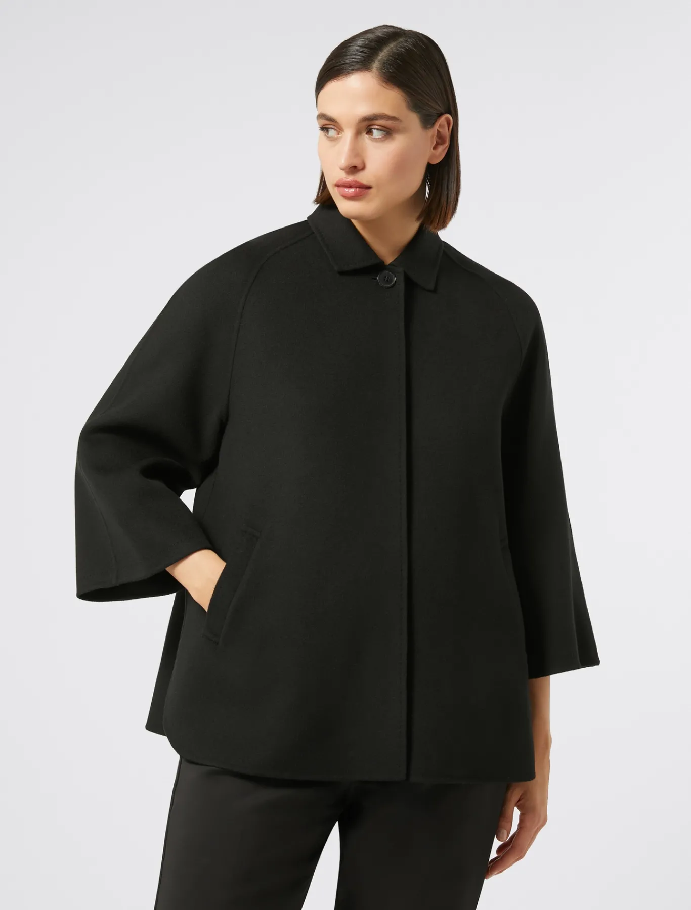 Marina Rinaldi Veste en double de laine et cachemire NOIR Outlet