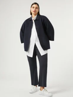 Marina Rinaldi Veste en double de laine et cachemire BLEUNUIT Outlet