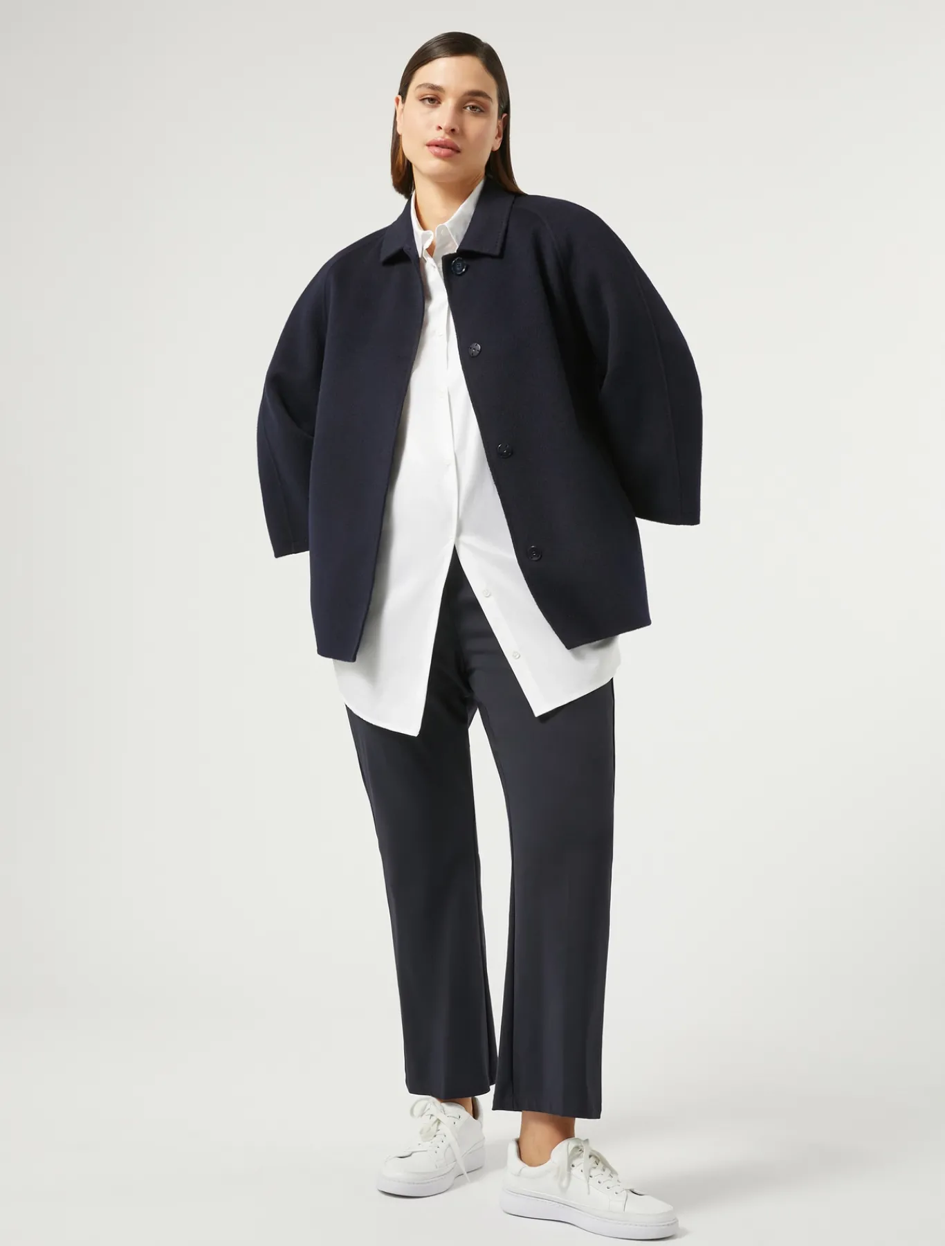 Marina Rinaldi Veste en double de laine et cachemire BLEUNUIT Outlet