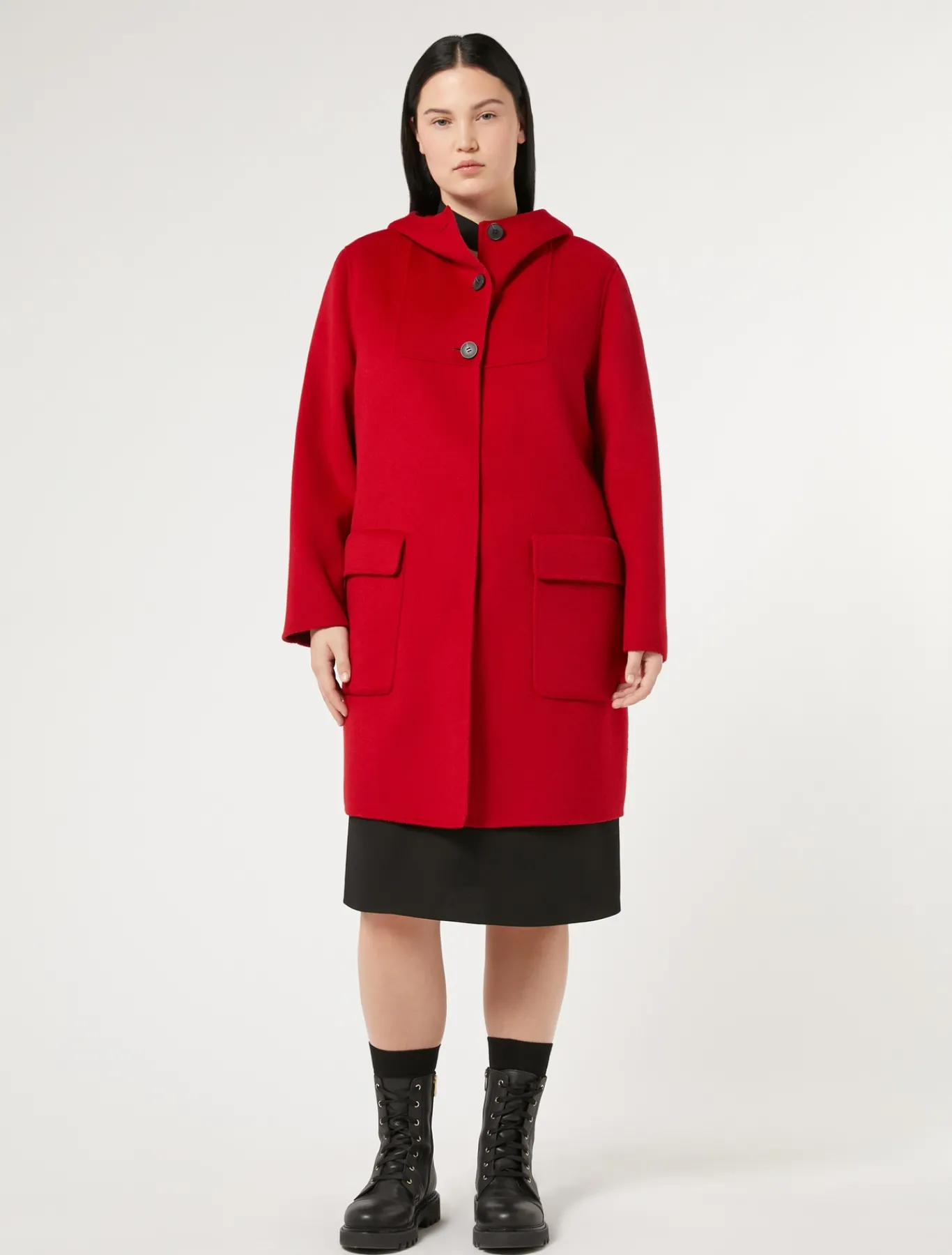 Marina Rinaldi Veste en double laine ROUGE New