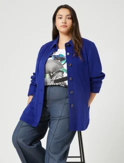 Marina Rinaldi Veste en drap de laine BLEUNUIT Sale