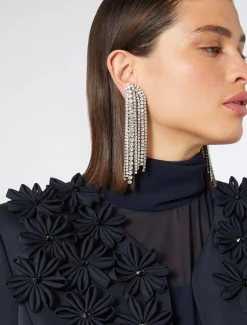 Marina Rinaldi Veste en duchesse avec broderie BLEUNUIT Discount