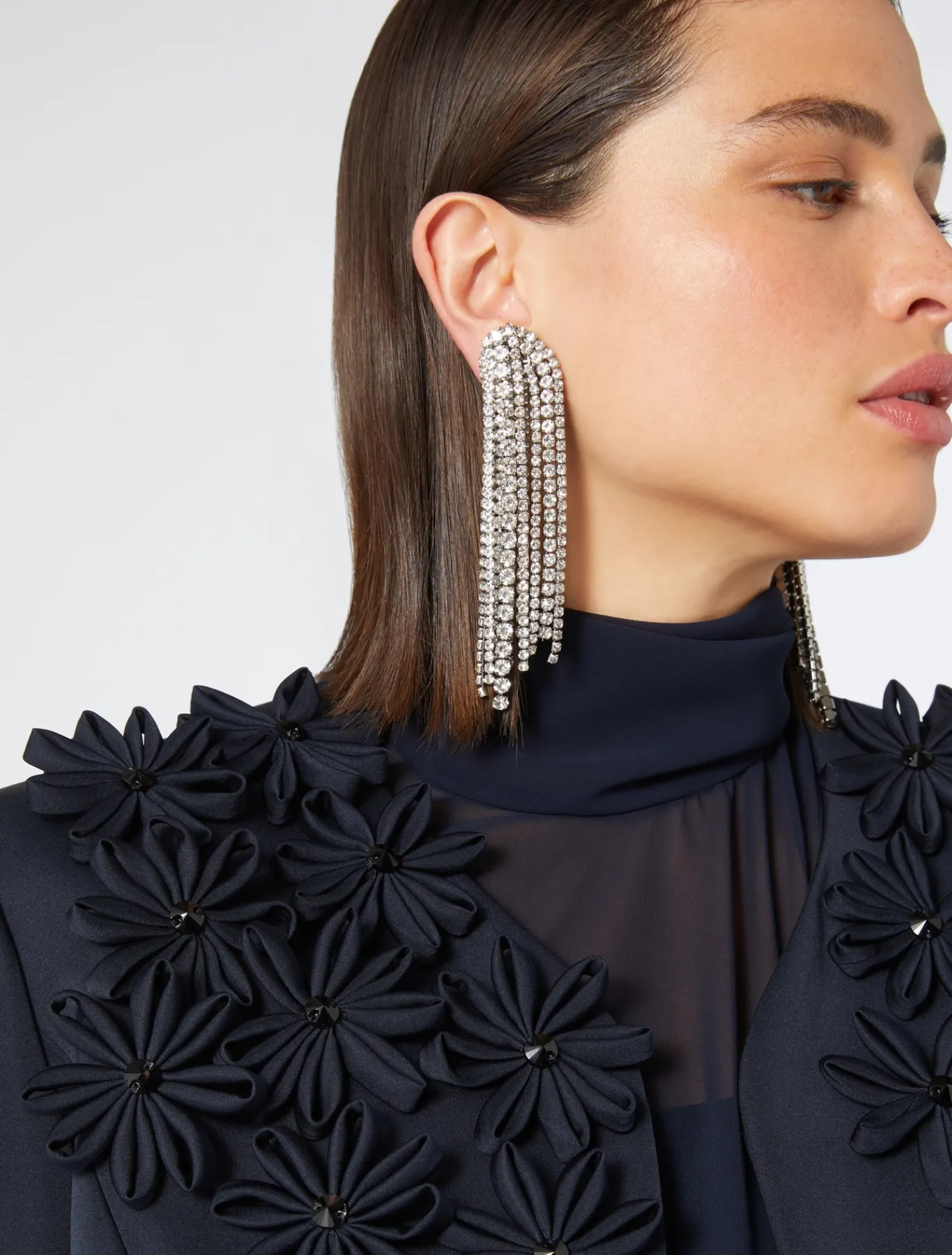 Marina Rinaldi Veste en duchesse avec broderie BLEUNUIT Discount