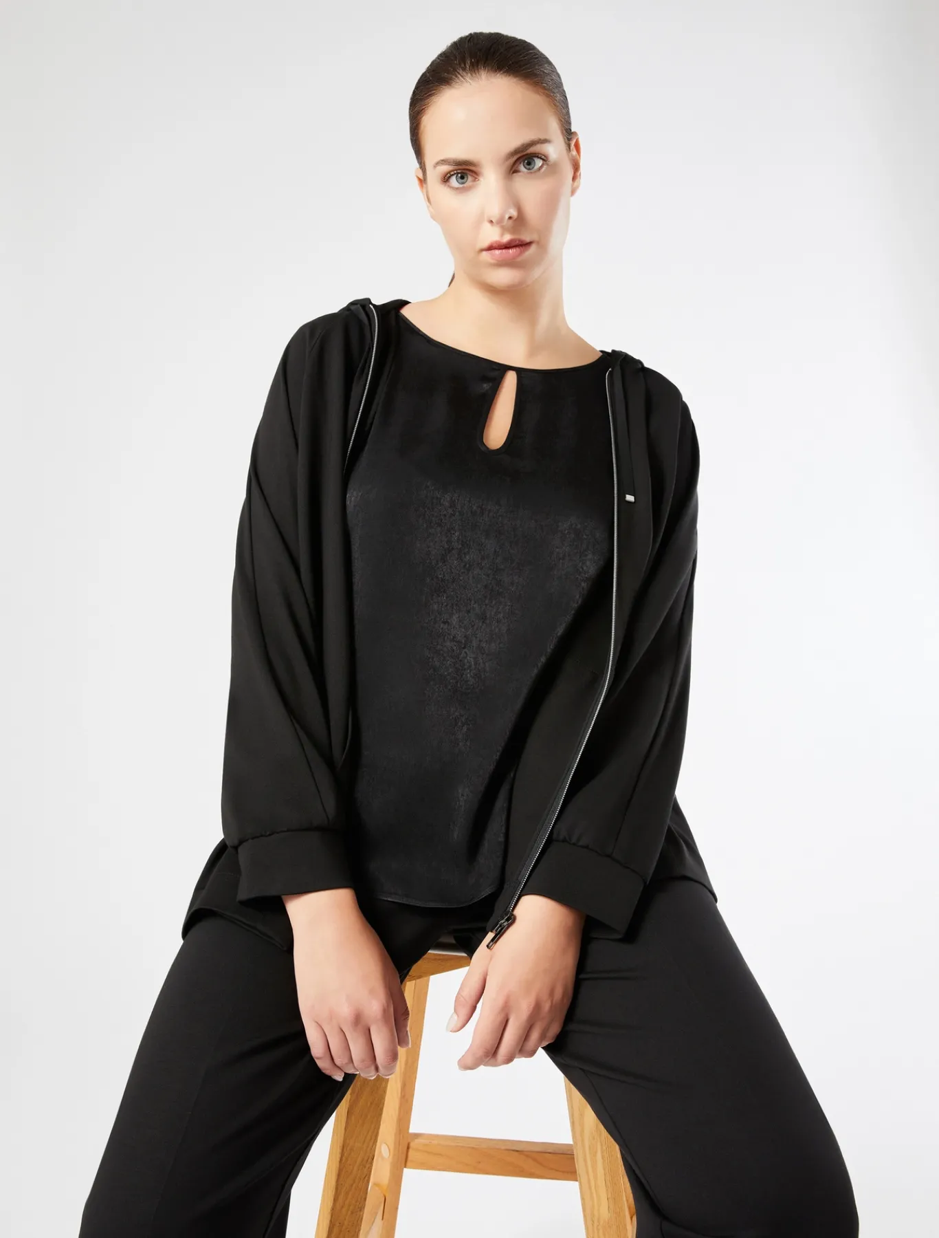 Marina Rinaldi Veste en jersey point Milano NOIR Best