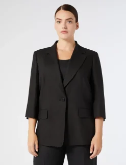 Marina Rinaldi Veste en lin NOIR Outlet