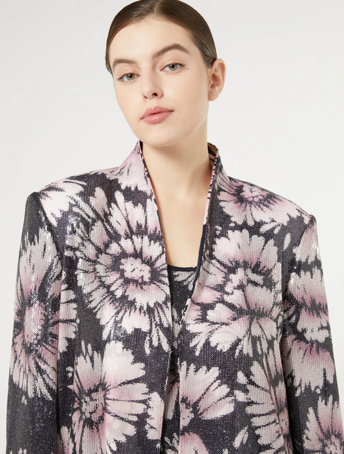 Marina Rinaldi Veste en paillettes et satin BLEUNUIT Hot