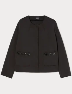 Marina Rinaldi Veste en scuba avec broderies NOIR Clearance