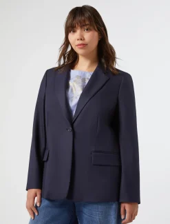 Marina Rinaldi Veste en sergé de viscose mélangée BLEU Online